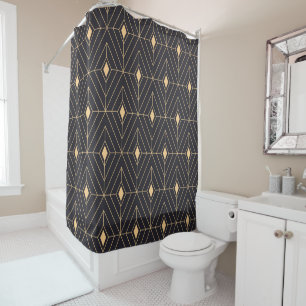 Individuell markierte elegante Black & Gold-Muster Duschvorhang