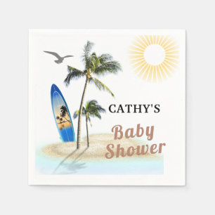 Individuell markiertes Beach Surf Baby Duschpapier Serviette
