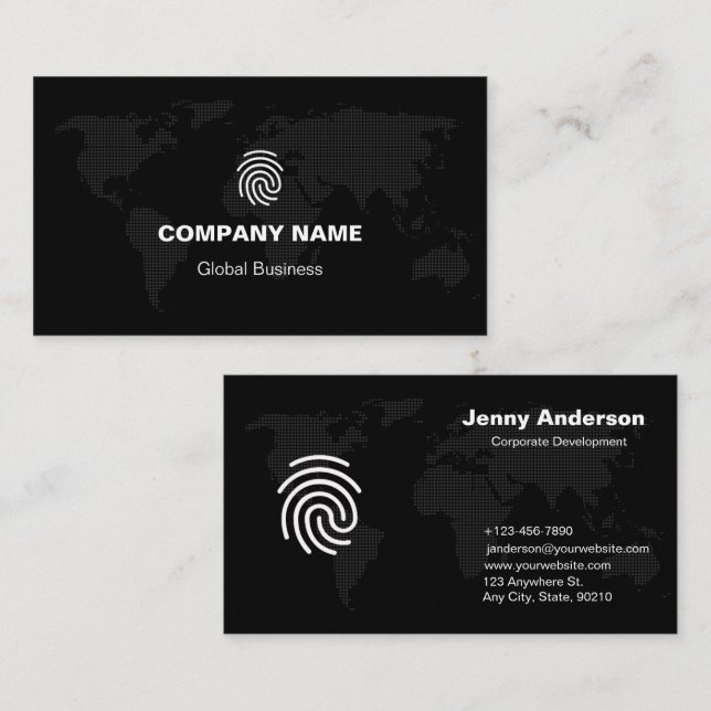 Individuell markiertes Schwarz-Weiß-Unternehmen Visitenkarte (Vorne/Hinten)