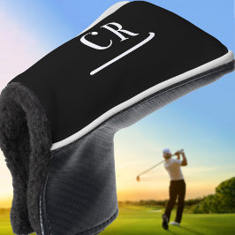 Individuell Mit Monogramm Golfer Modernes Schwarz Golf Headcover
