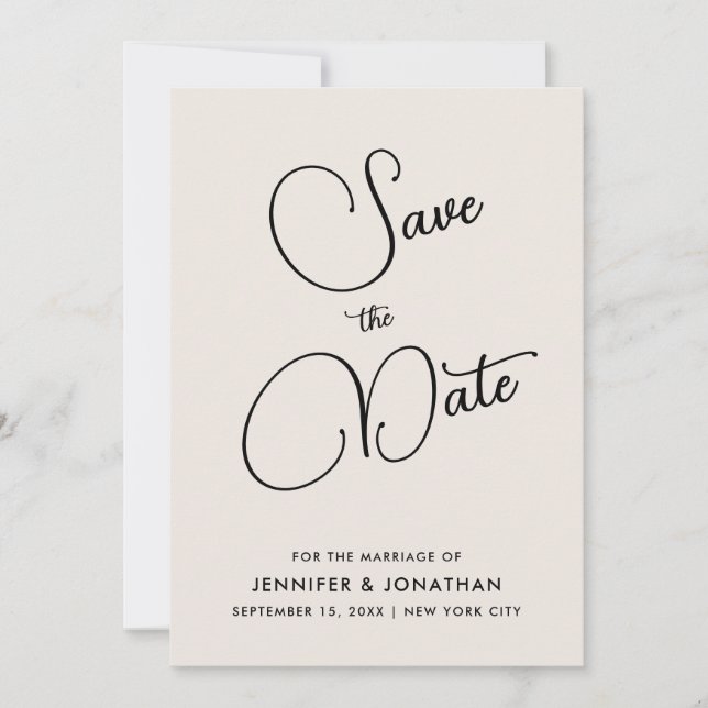 Individuell moderne, elegante, handgeschriebene Cr Save The Date (Vorderseite)