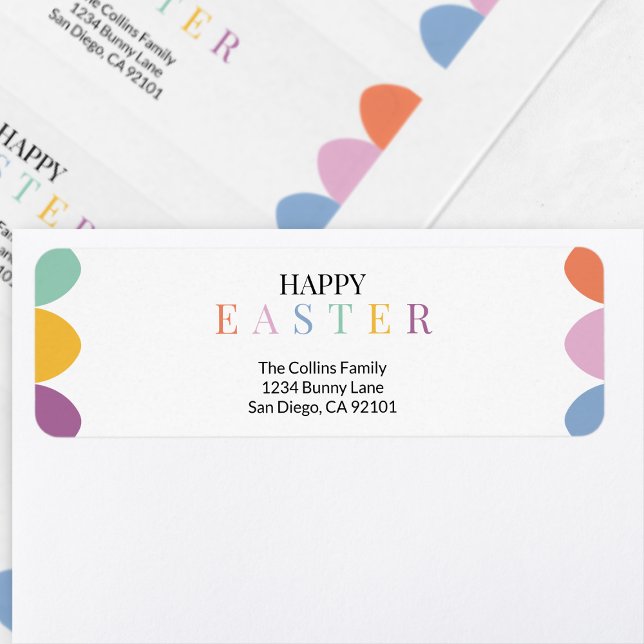 Individuell moderne, schlichte Eier Niedlich Oster (Custom Modern Simple Colorful Eggs Cute Easter Label)
