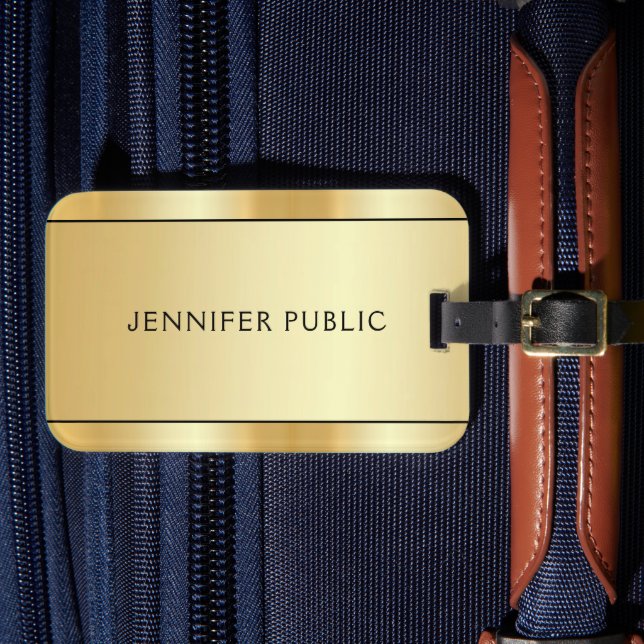 Individuell modernes elegantes Gold Look Trendy Te Gepäckanhänger (Vorderseite Insitu 4)