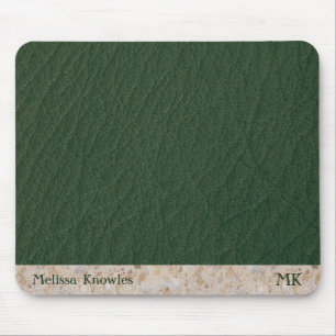 Individuell monogrammierte männliche moderne grüne mousepad
