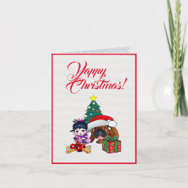 Individuell Niedlicher britischer Bulldog mit klei Karte