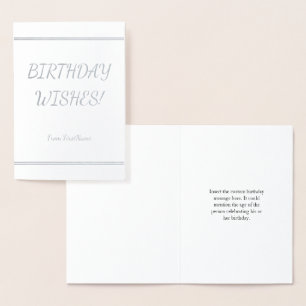 Individuell und individuell anpassbar "GEBURTSTAG Folienkarte