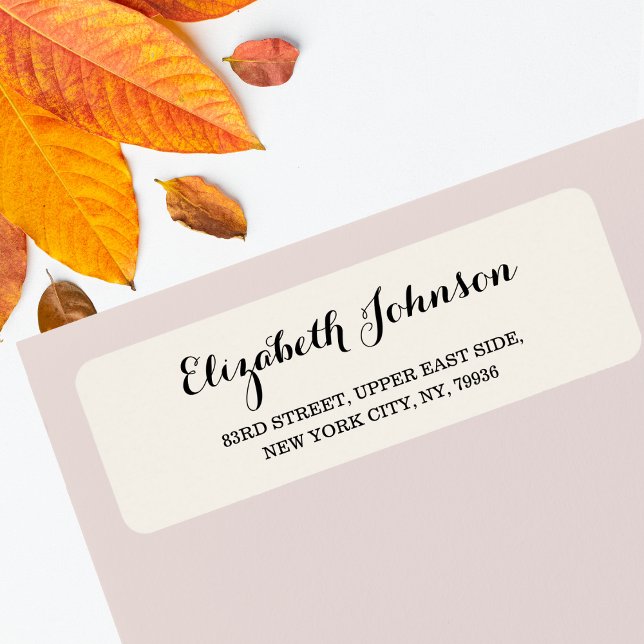Individuell und modern gestylte Elfenbeinküste Rüc (Create Custom Modern Elegant Ivory Return Address Label)