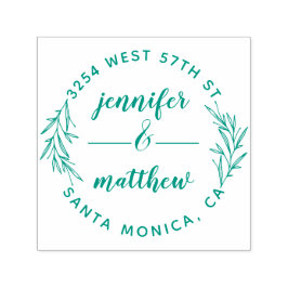 Individuell Verheiratetes Paar Elegante Rücksendea Permastempel