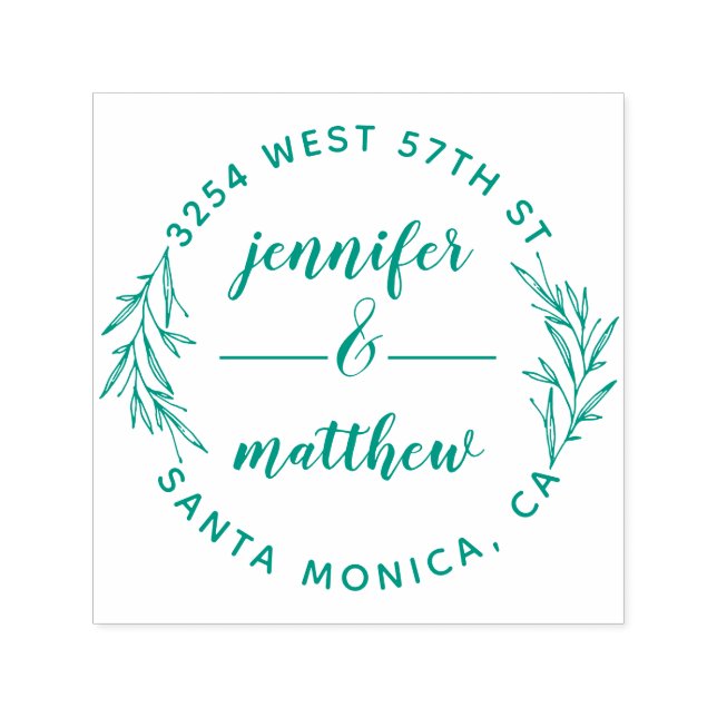 Individuell Verheiratetes Paar Elegante Rücksendea Permastempel (Design)