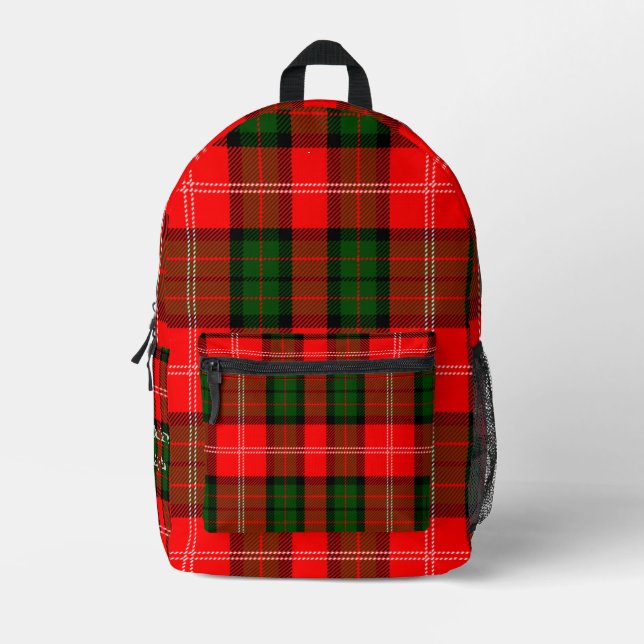 Individuell Vintag lebendiges Tartan Karierte Ästh Bedruckter Rucksack (Vorderseite)