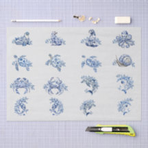 Individuell Vintage inspiriertes Blau Weiß Delft