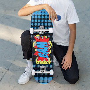 Individuell Vintages Comic Buch Pop Art BAM! Skateboard