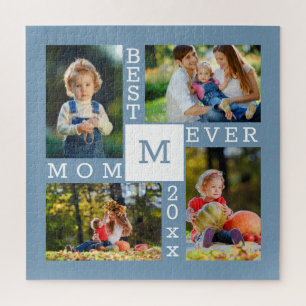 Individuelle 4-Foto-Collage Beste Mutter Aller Zei Puzzle