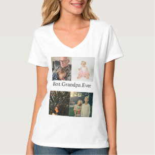 Individuelle 4-Foto-Collage Bester Opa Aller Zeite T-Shirt