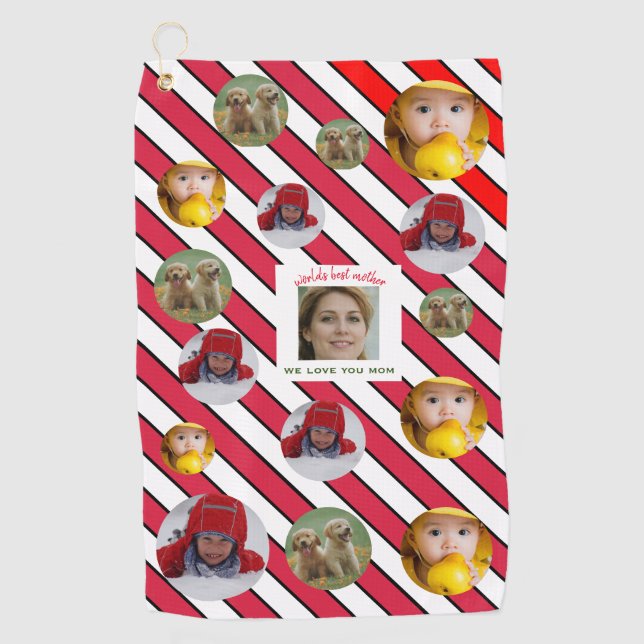 Individuelle 4-Foto-🎄 Golfhandtuch (Vorderseite)