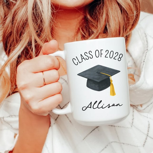 Individuelle Abschluss-Tasse als Geschenk für Sie  Kaffeetasse (Custom Name Graduation Mug Gift for Him or Her, Custom Graduation Gift Mug for College Students)