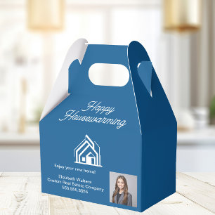 Individuelle Agenturfoto der Blue Real Estate Comp Geschenkschachtel