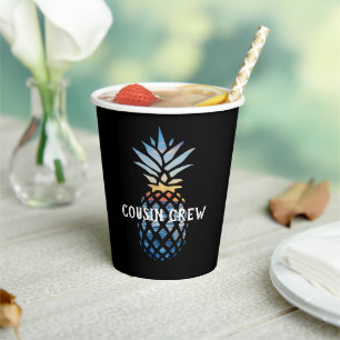 Individuelle Ananas Tropical Family Vacation Pappbecher