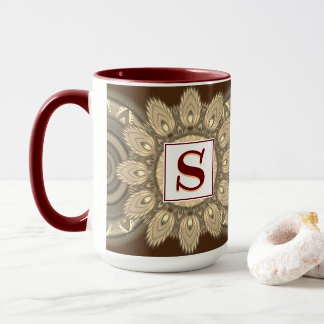 Individuelle anfängliche große Kaffee-Tasse Mandal Tasse (Mit Donut)