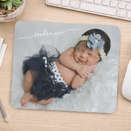 Individuelle Anpassung von Foto- und Babynamen Mousepad