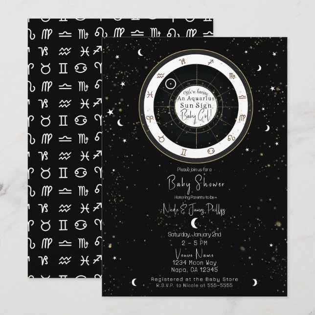 Individuelle Astrologie Sonnensignatur Horoskop Ki Einladung (Vorne/Hinten)