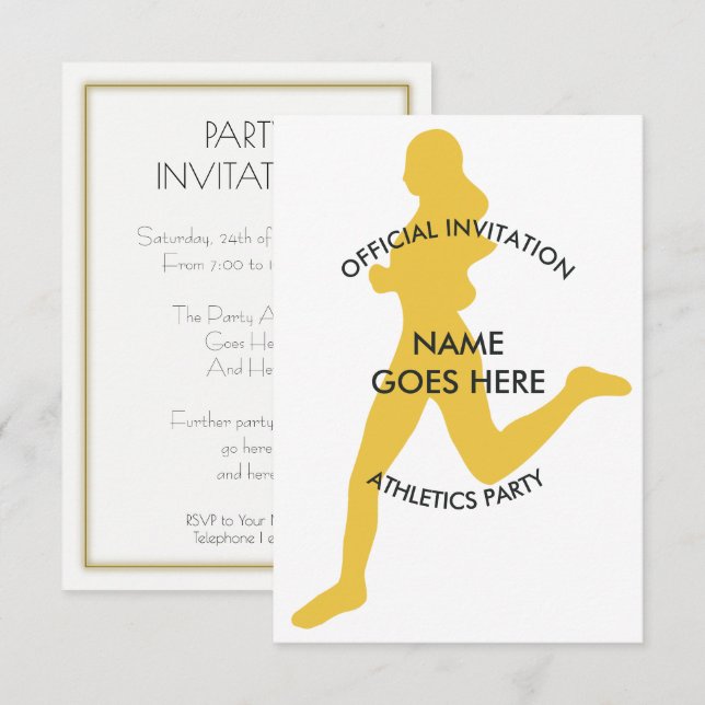 Individuelle Athletics-Party Einladung (Vorne/Hinten)
