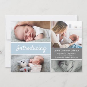 Individuelle Baby-Foto-Collage Blau Weiße Moderne