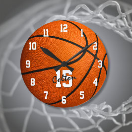 Individuelle Basketball-Kinderzimmerdekoration run Runde Wanduhr