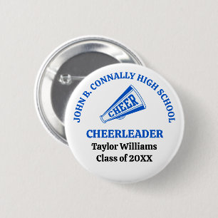 Individuelle blaue Cheerleaderin der High School Button