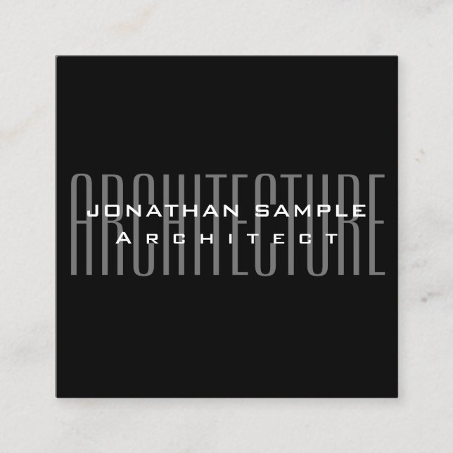 Individuelle Business Architect Elegante Beruflich Quadratische Visitenkarte (Vorderseite)