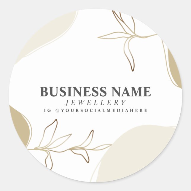 Individuelle Business Sand & Khaki Produktverpacku Runder Aufkleber (Vorderseite)