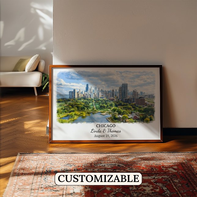 Individuelle Chicago Wandkunst, Illinois Poster (Von Creator hochgeladen)