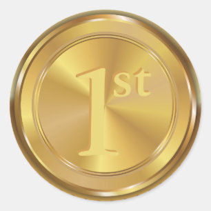 Individuelle Classic Gold Medaille. Runder Aufkleber