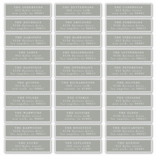 Individuelle Classic Sage Green White Guest Addres Aufkleber