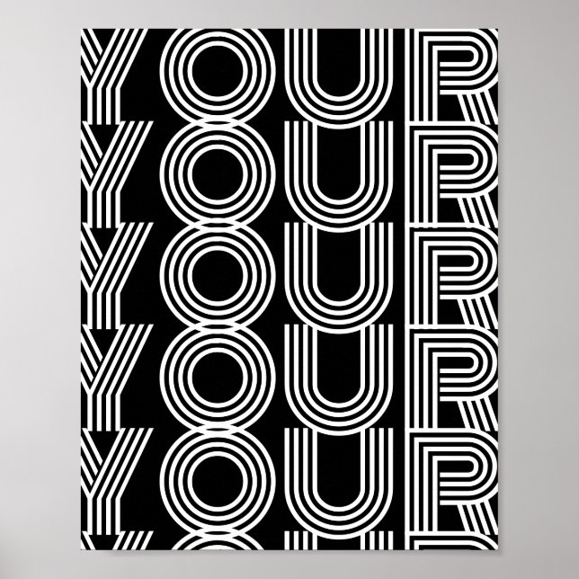 Individuelle coole Typografie Schwarzer Text Desig Poster (Vorne)