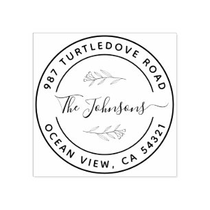 Individuelle Elegante Round-Rücksendeadresse-Brief Gummistempel