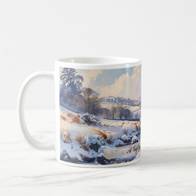 Individuelle englische Winterlandschaft Kaffeetasse (Links)