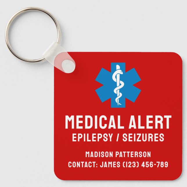 Individuelle Epilepsie-Notfall-Essentials Schlüsselanhänger (Vorderseite)
