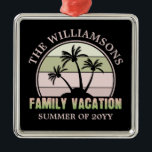 Individuelle Familien Urlaub Strand Tropical Islan Ornament Aus Metall<br><div class="desc">Custom Family Vacation Beach Tropical Island Sommerdesign!</div>