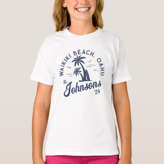 Individuelle Familienferien Sommerstrand Gruppenre T-Shirt (Vorderseite)