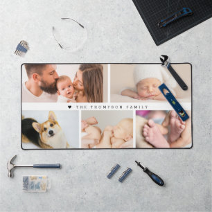 Individuelle Familienfoto-Collage personalisiert m Schreibtischunterlage