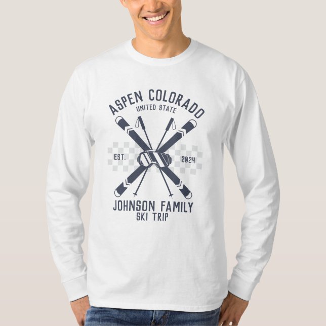 Individuelle Familienfreunde Skireisegruppe Überei T-Shirt (Vorderseite)