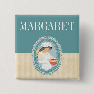 individuelle Farbgestaltung vintage-Bäckerei-Mädch Button