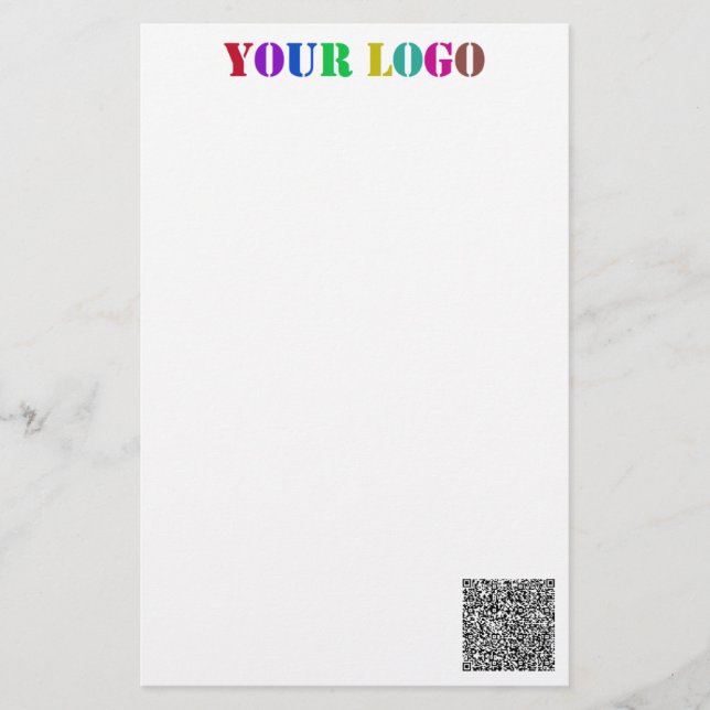 Individuelle Firmenlogo- und QR-Code-Papierwaren Briefpapier (Vorderseite)