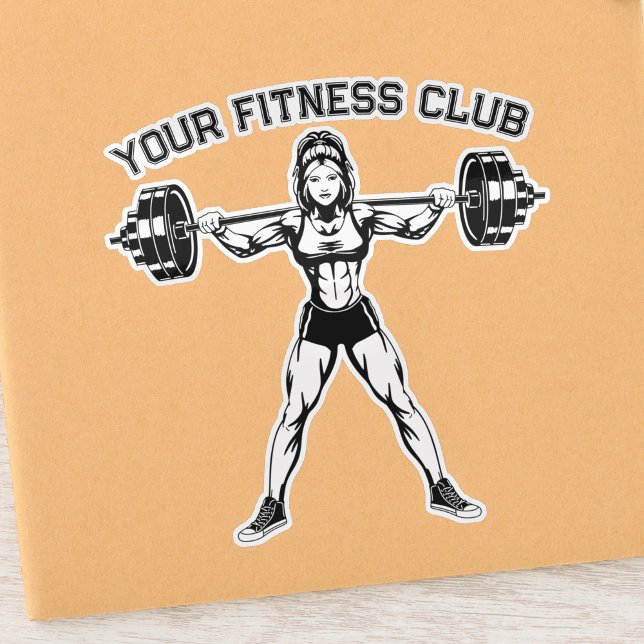 Individuelle Fitness Club Design mit weightlifter  Aufkleber (Von Creator hochgeladen)