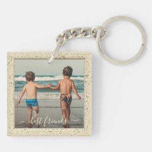 Individuelle Foto Best Friends für immer Elfenbein Schlüsselanhänger
