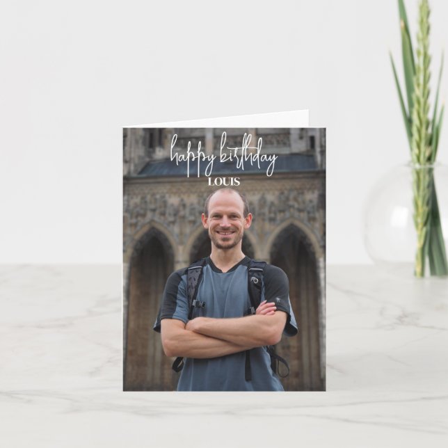 Individuelle Foto Happy Birthday Card Dankeskarte (Vorderseite)