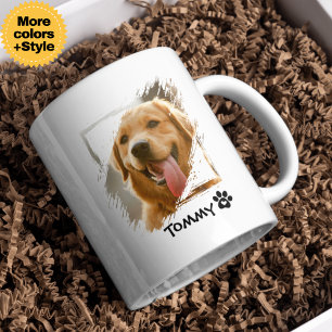 Individuelle Foto-Tasse mit Name und moderner Typo Kaffeetasse