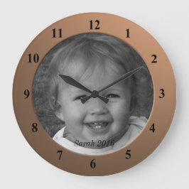 Individuelle Foto- und Textbronze-Rahmen Große Wanduhr