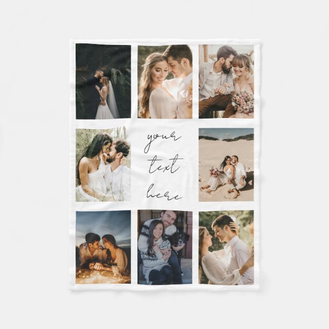 Individuelle Fotocollage Personalisiertes Bild Fam Fleecedecke (Vorderseite)